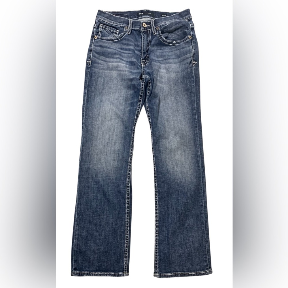 BKE Buckle Jake Straight Denim Blue Jeans Men's 30x32 Embroidered Pants *READ*